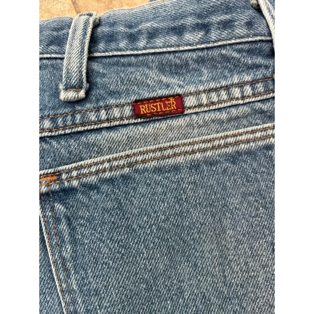 RUSTLER Men’s DENIM BLUE JEANS 34x28 PANTS Medium Wash